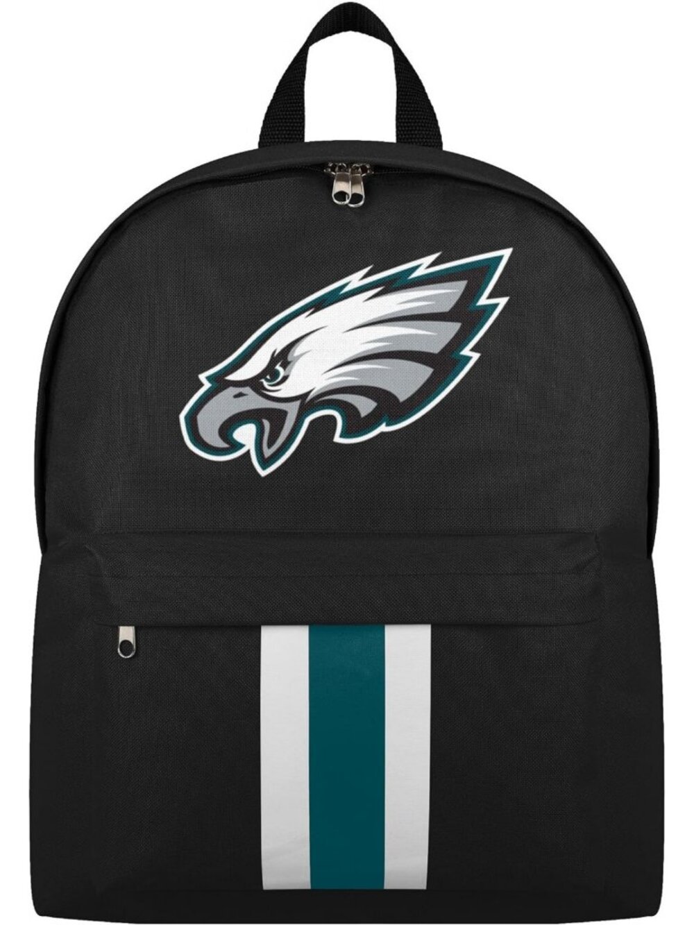 NFL Team Color Logo Backpack - Solid Stripe Travel School Bag - Black Football
